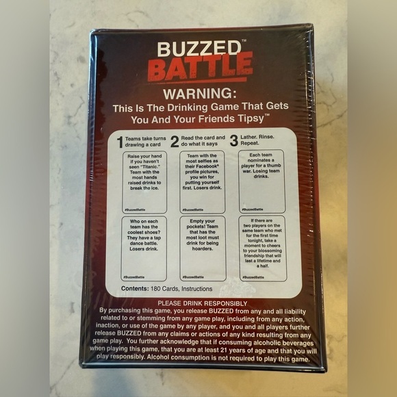 Buzzed Battle Drinking Game Buzzed Games 3-20+ Players - Picture 2 of 3